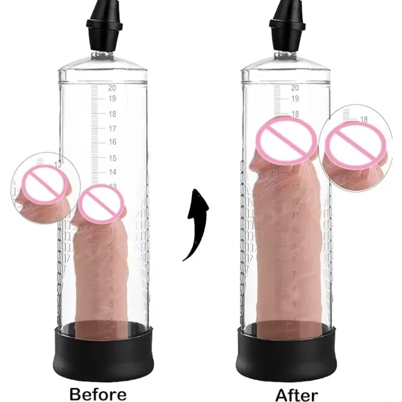 Estensore per pompa per pene Ingranditore manuale Manicotto per pene Dispositivo di allenamento per potenziatore sessuale Giocattolo del sesso per uomini Coppia Erezione più forte e più grande