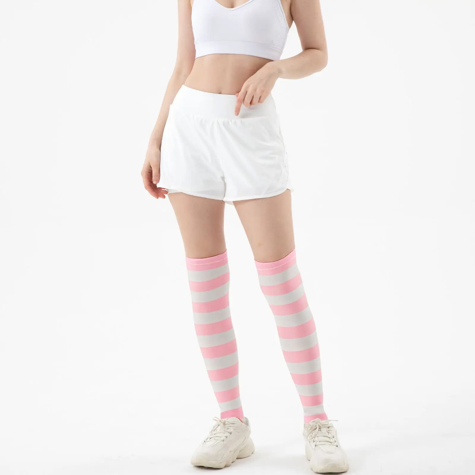 Intgoodluckycc مخطط الفخذ العليا الجوارب للنساء لوليتا القوطي القوطي فوق جوارب طويلة جوارب طويلة إلى الركب