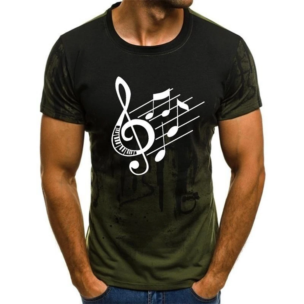 2024 Summer Men Women 3D Funny Musical Note T-shirt Casual Graphic T Shirt Fashion Short Sleeve Tee Tops Slim Fit Unisex Kids