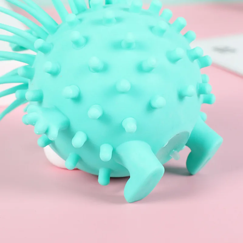 스퀴시 플래시 노벨티 파인애플 몬스터 스퀴즈 볼 재미있는 발광 과일 털공 감각 완구 어린이 스트레스 해소 장난감