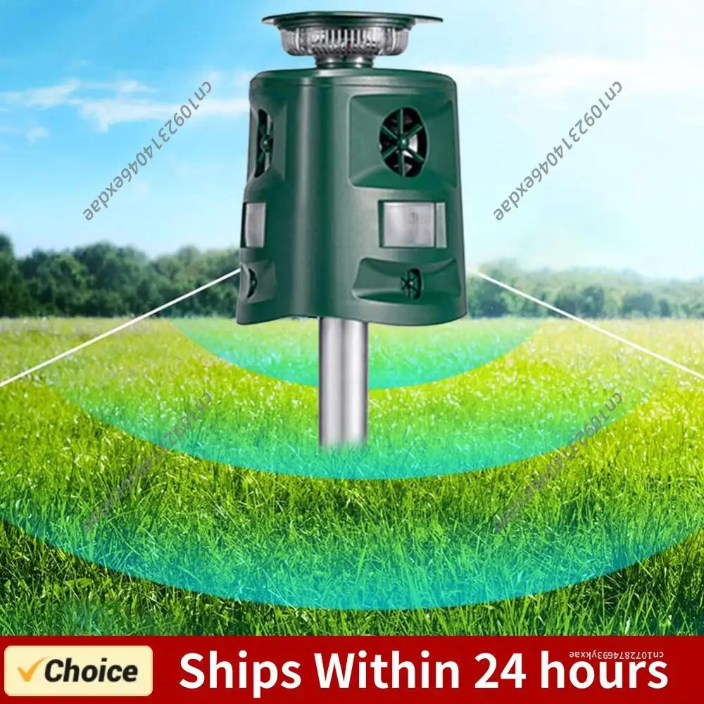 超音波動物撃退器-害獣忌避剤-ip44防水-ソーラー式動物撃退装置-犬-猫-鳥-ウサギ用