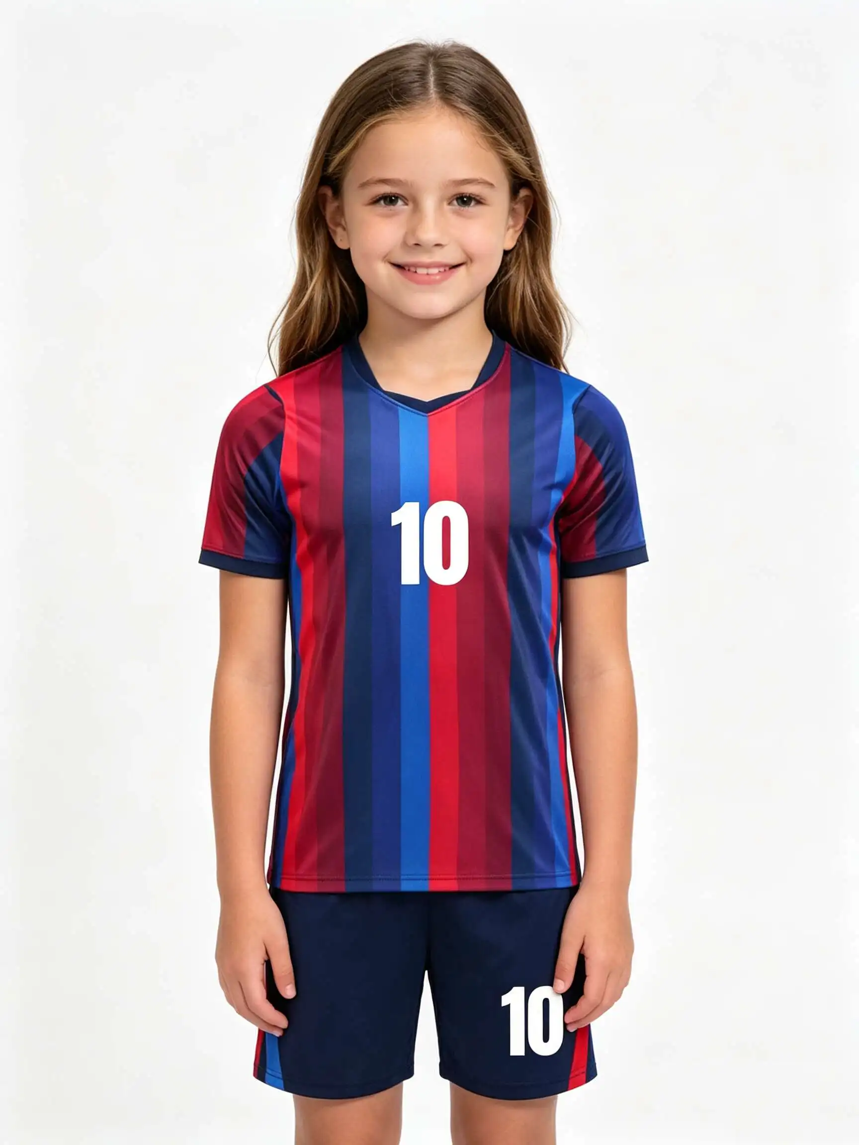 New 26/27 Unisex Blank Soccer 2‑Piece Set, Kids Adults Parent‑Child Kit, Custom No. 10 for School Outdoor Team Sports