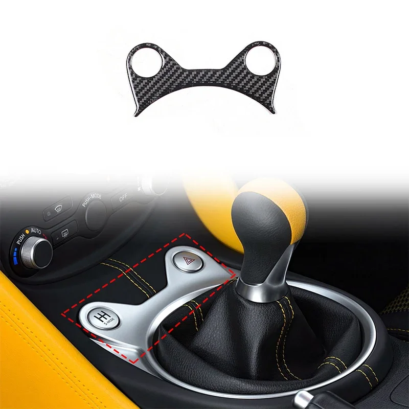 

Fit for Nissan 370Z 2009-2020 Carbon Fiber Interior manual gear Central Control Gear Panel Cover Trim Accessories