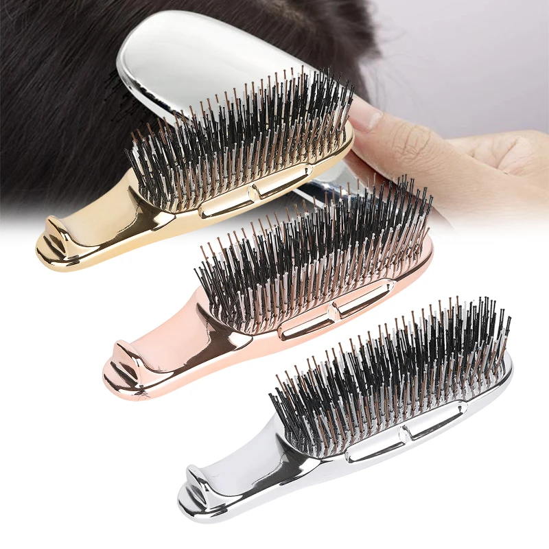 Square Electroplated Massage Combs Air Cushion Hair Combs Airbag Massage Combs Easy To Use For All Hair Types Wet And Dry