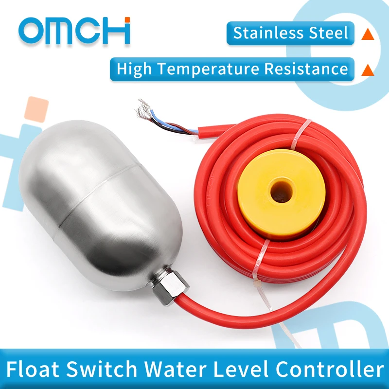 Поплавковый выключатель уровня из нержавеющей стали OMCH 304, устойчивый к высоким температурам, автоматический регулятор уровня воды, датчик потока резервуара