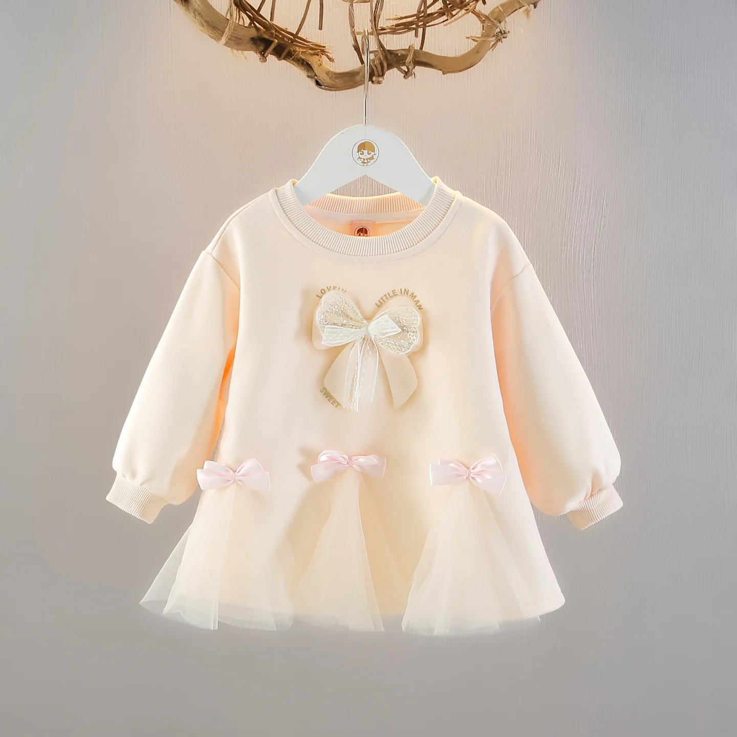 

Girls's Lace Bow Hoodie Pullover for Autumn And Spring Girls' Princess Sweatshirt Clothes Top