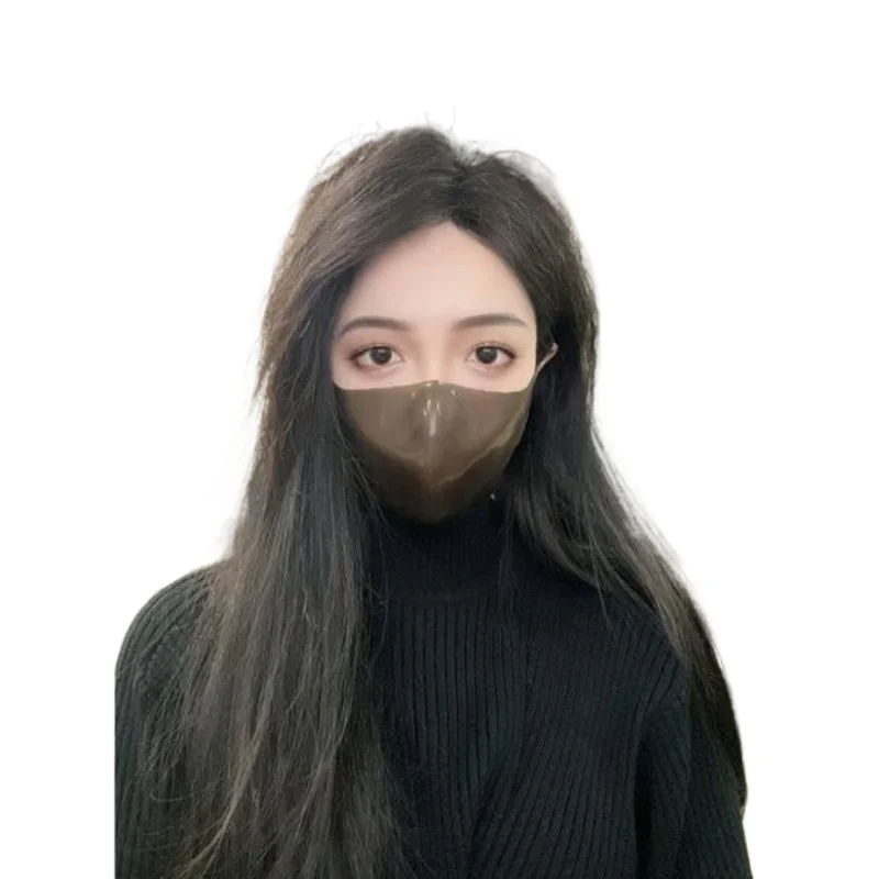 Maschera Facciale Elastica in Lattice Nero, Design 3D Senza Cuciture, Alta Elasticità, Vestibilità Confortevole, Unisex per Adulti, Uso Quotidiano e Cosplay