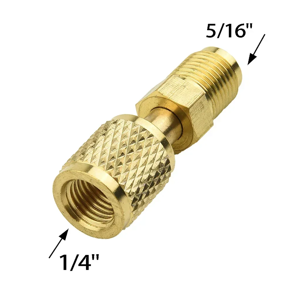 1Pc R32 R410a Refrigerantion Connector Head Male 5/16 To Female 1/4 SAE Adapter Air Conditioner Quick Coupler Air Condition Part