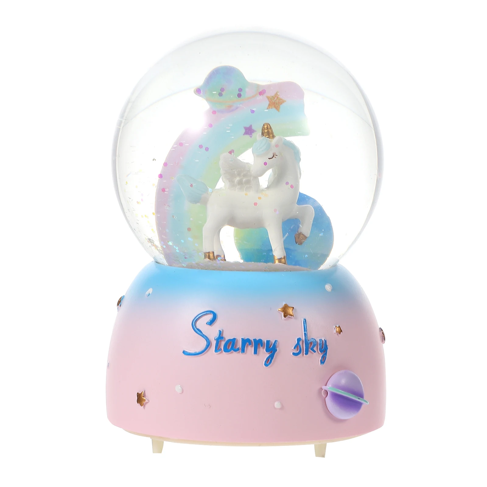 

Crystal Ball Lamp 1 Stylish Plastic Unicorn Bedroom Study Night Light Gift Decor Ornament Desktop Crystal Ball