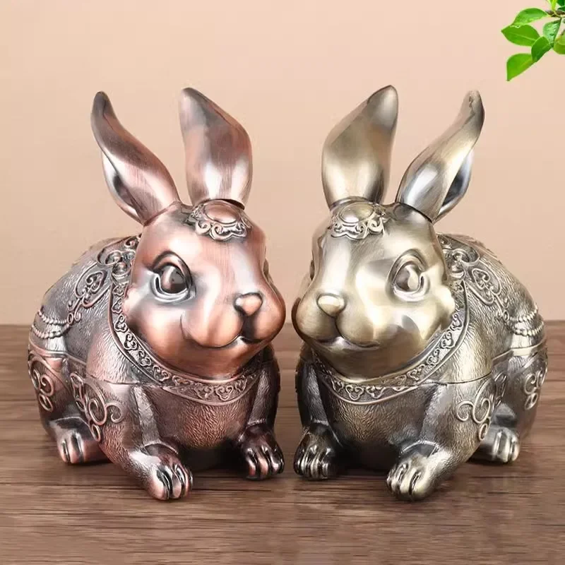 

Rabbit model metal Ashtray smoking accessories cigarette ashtray with lids for boyfriend's gift