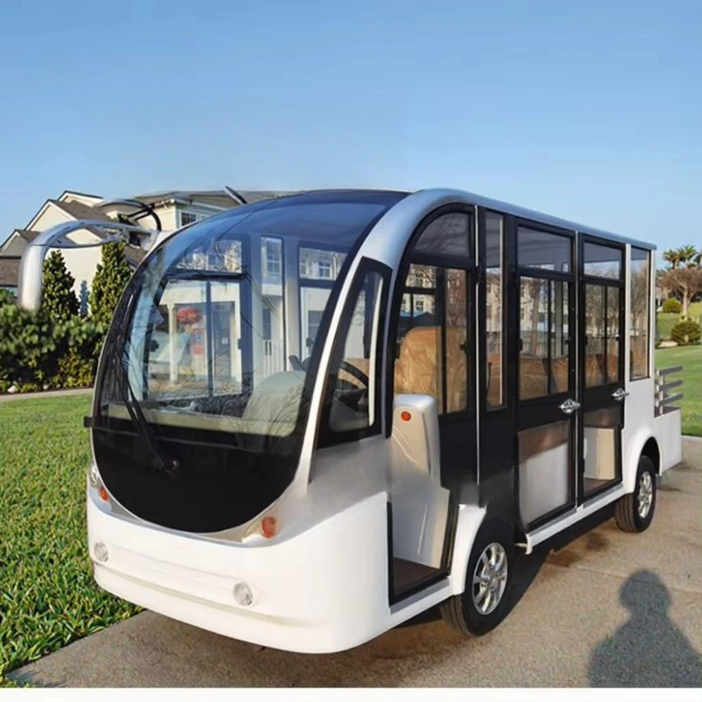 Afbeelding 4: Bestverkochte elektrische mini-shuttlebus, 8/11/14/17/20-persoons lichte personenauto, lithium-batterij, 30 km/u, hellingcapaciteit 25%