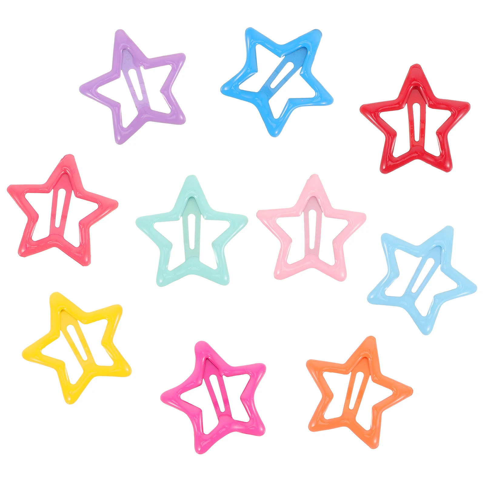

20Pcs Candy Colored Hair Clips Star Shape Metal Pins Lightweight Non Slip Stylish Hair Accessories for Women Girls Fashion