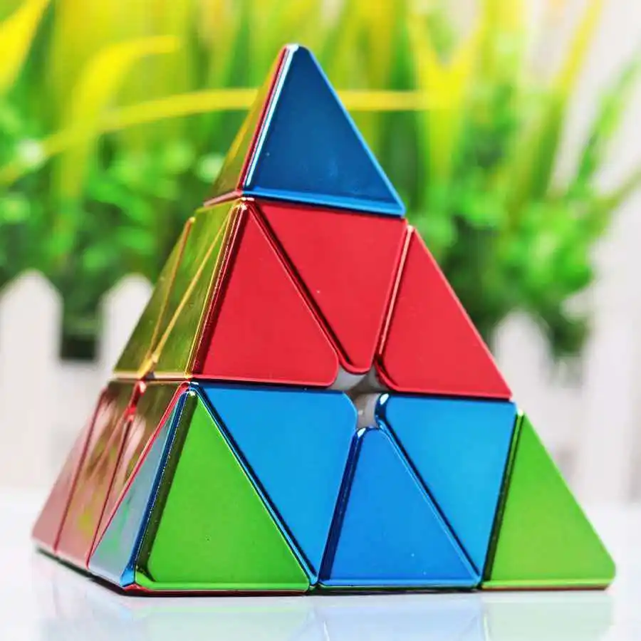 Shiny Pyramid Speed Cube 3x3x3 Educational IQ Challenge Gifts For Adults Teens Sensory Fidget Toys Calm Down кубик рубика
