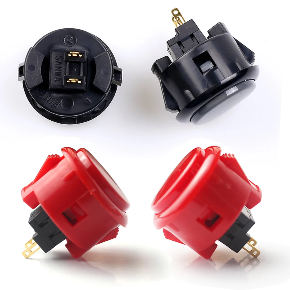 SANWA-OBSF-30 Round Push Button, Arcade Switch for DIY Joystick Set, PC PS/3, XBOX Game Parts, Original Japan