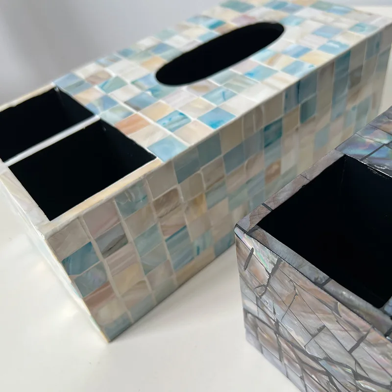 Wholesale Light Luxury Color Shell Carton Desktop Storage Remote Control Mobile Phone European American Multifunctional Tissue B