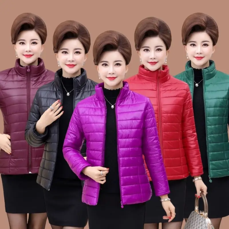 

Легкая хлопковая куртка для женщин среднего возраста, модное зимнее пальто для мамы, Sli Lady, свободная посадка для поездок на работу