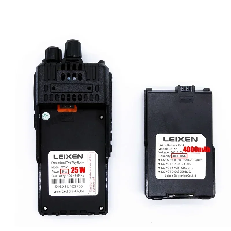 High Range 10KM 20KM 30KM UHF 16 Channels Walkie Talkies LEIXEN VV-25