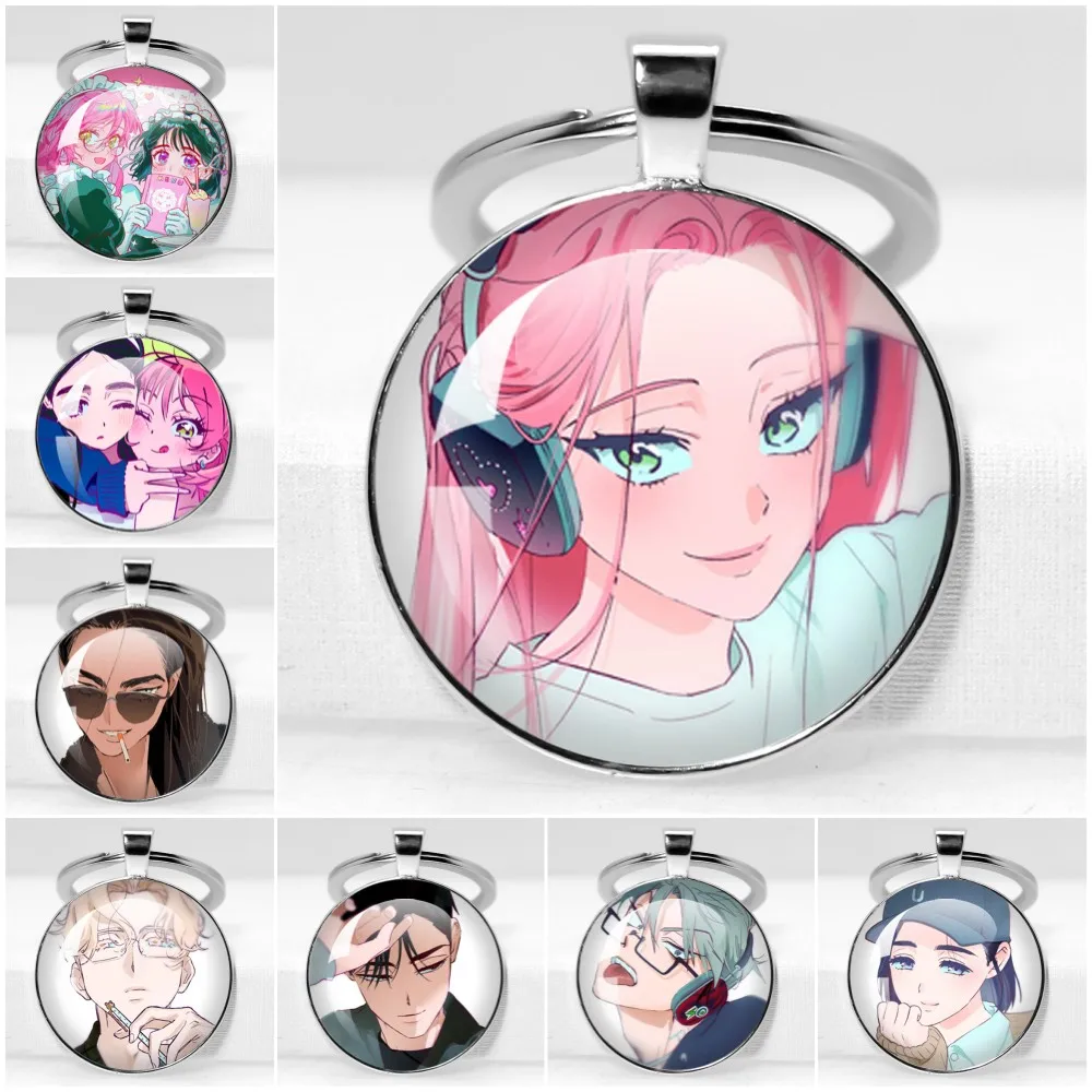 Alien Stage Luka Ivan Till Mizi Hyuna Sua 25MM/30MM Glass Pendant Keychain Jewelry Accessories Key Ring Fans Gift