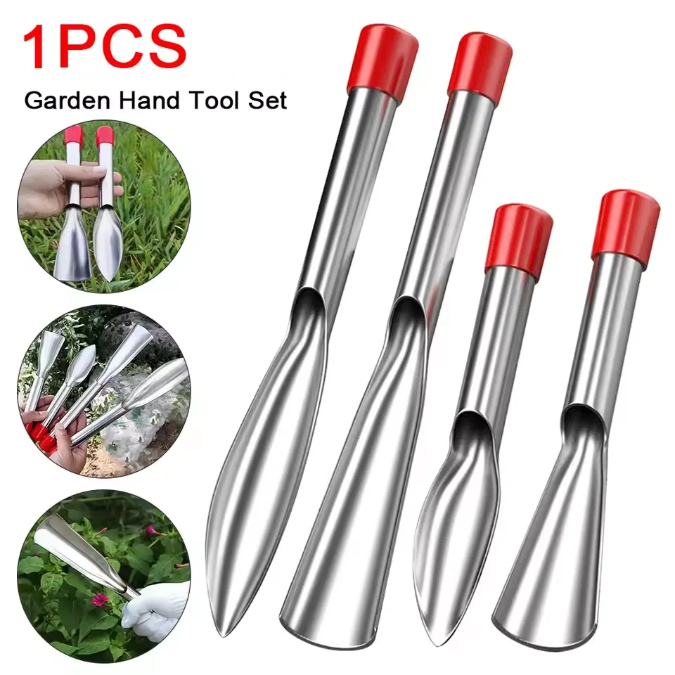 Stainless Steel Hand Shovel Leaf Spade for Gardening Weeding Digging Planting Transplanting Trowel Potting Soil Scoop Tool