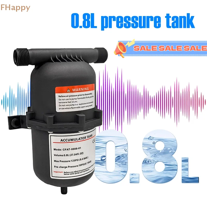 

0.8L Micro Water Pump Pressure Tank Gas Storage For RV Yacht Diaphragm Pump Constant Pressure Water Supply Equipment Accessory