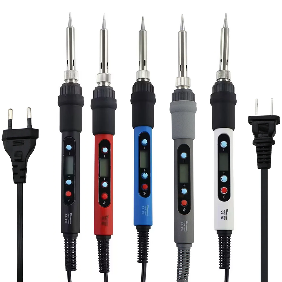 

Паяльник ЕС США Plug 110 В 220 В 60 Вт термостатический Электрический мини паяльная станция Утюг с 6 шт. жало припоя Провода канифоль