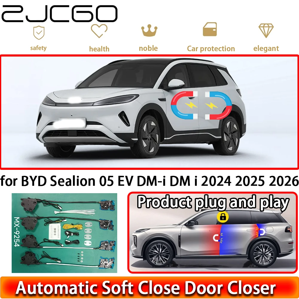 

Комплект доводчиков дверей ZJCGO для BYD Sealion 05 EV DM-i DM i 2024 2025 2026: автоматическая система плавного закрывания дверей с функцией легкого открывания