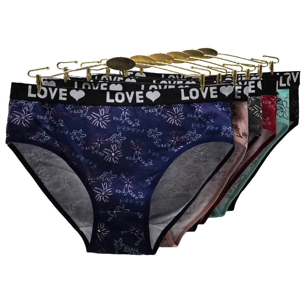 Dámské kalhotky Bavlněné spodní prádlo Slipy Plus Size Dámské kalhotky Dámské spodní prádlo Vysoký pas Spodní prádlo Široké pásky 6 kusů/sada - náhled 6