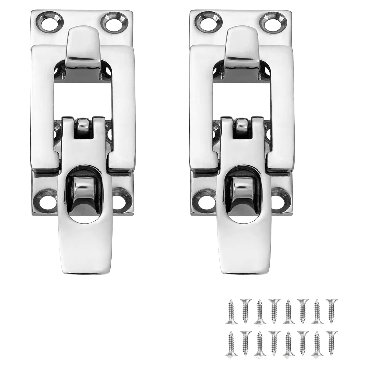 Marine Anti-Rattle Square Latches for Boat Door Hatch, Hold Down Clamp Latches Lockable 316 Stainless Steel with