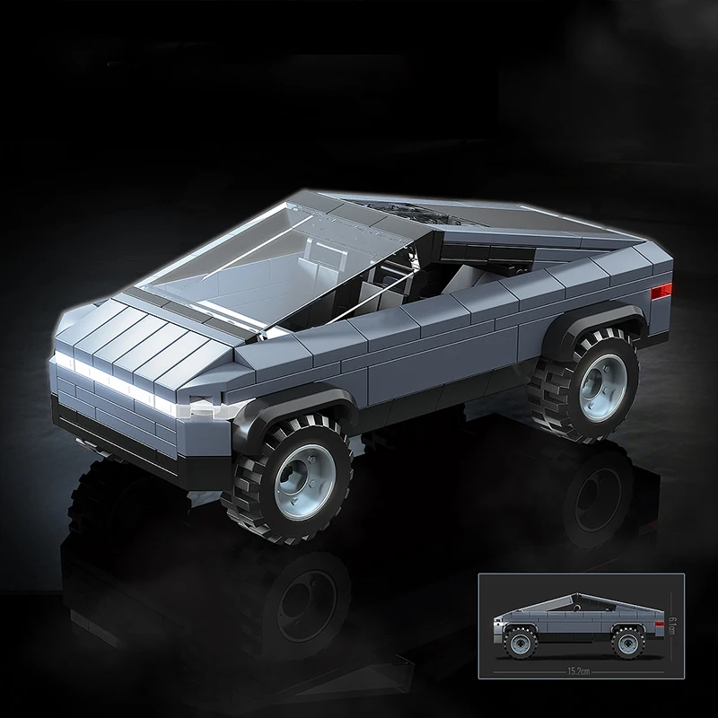 Future concept Teslaed Cybertruck Pick-up Truck Building Blocks Compatible with Puzzle Bricks Super Champion Car Vehicle Model
