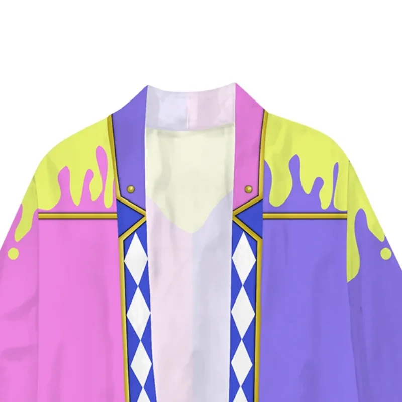 Color Stage Project Sekai Cosplay Costume Men Pink Purple Japanese Kimono Cardigan Halloween Kamishiro Rui Cosplay Cloak
