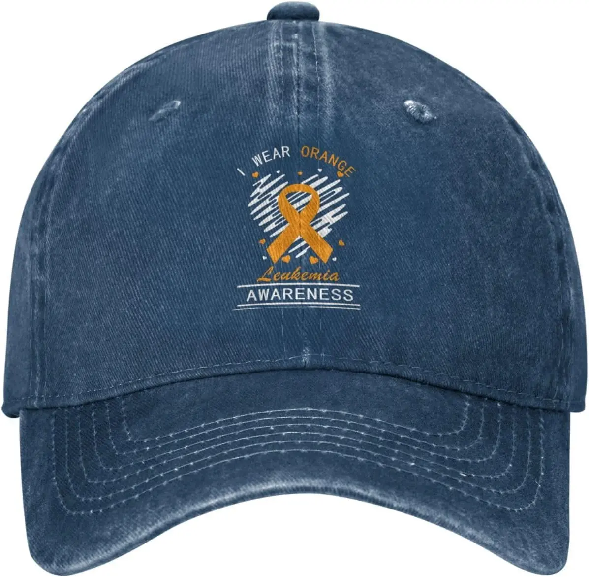 Leukemia Awareness Baseball Cap Washed Denim Sun Hat Adjustable Low Profile Casual Dad Hat
