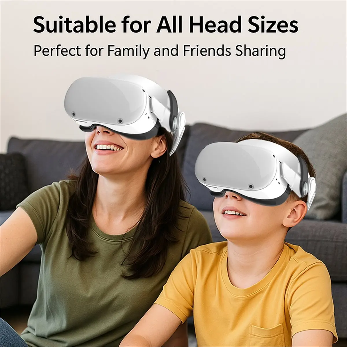 goodidea Adjustable Head Strap for Meta Quest 2 VR Headset Improve Comfort Pressure Relief VR Accessories Black