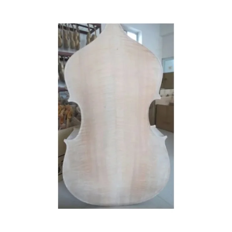 

Hand carved solid wood white unfinished upright bass 1/2,spurce top/maple back