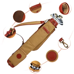 Tourbon Bolsa Golf Lona y Cuero Vintage – Caqui