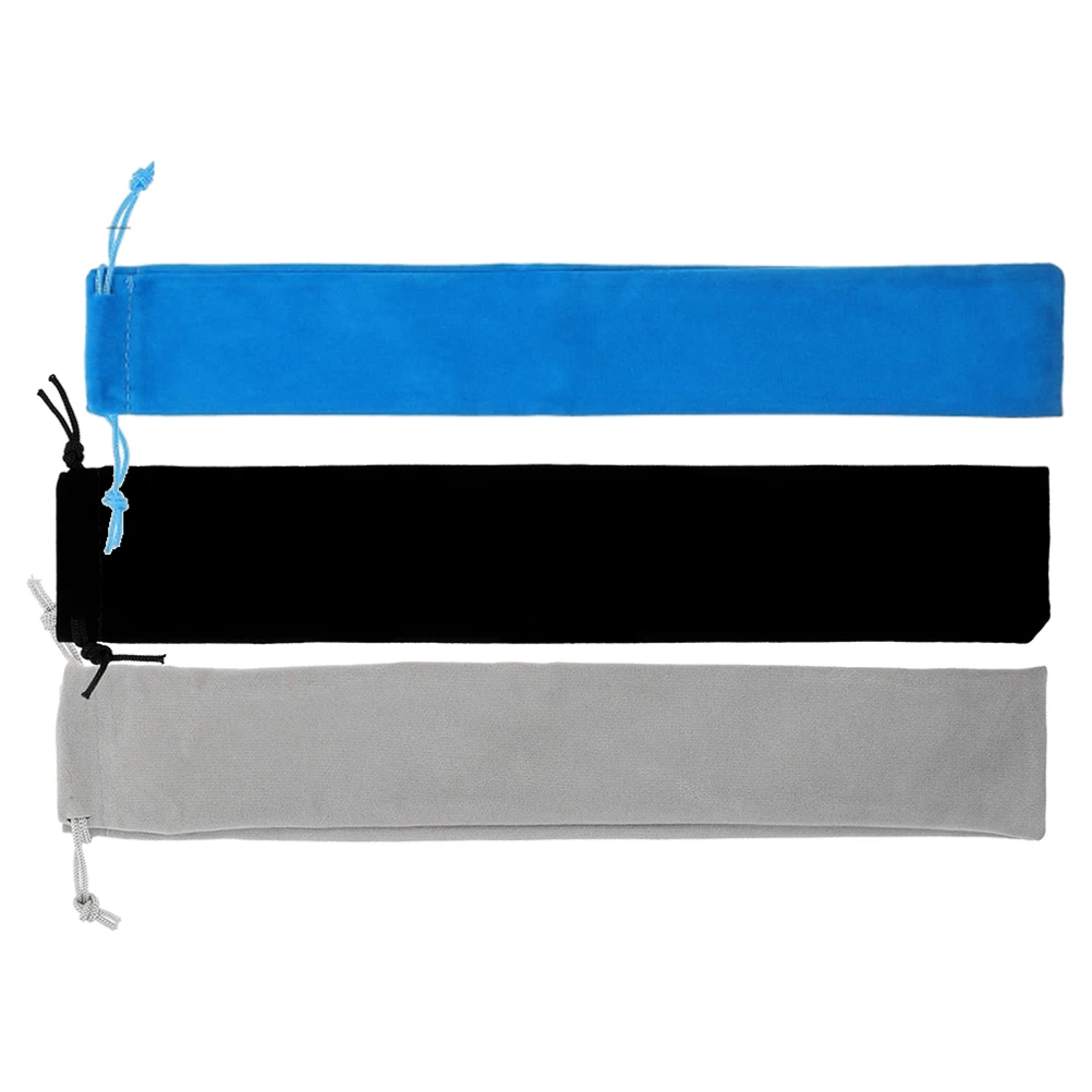 

3Pcs Vertical Flute Storage Bag Soft Suede Drawstring Pouch Portable Recorder Music Instrument Holder Lightweight Flute Carrying