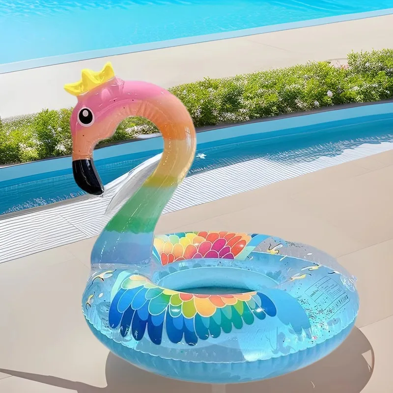 Colored Flamingo Children's Seat Thickened Infant Sitting Ring Swan Swimming Ring Inflatable Underarm Swimming Ring