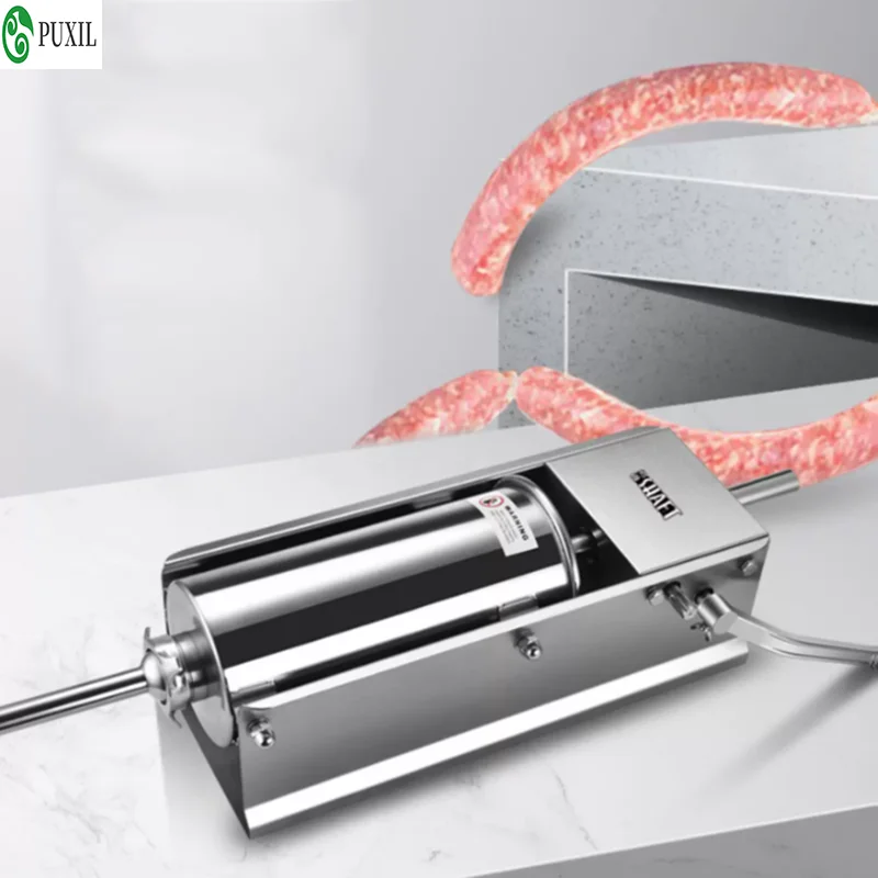 Horizontal Two-Speed Stainless Steel Sausage Stuffer, Household Commercial Sausage Filling Machine for Homemade Sausage