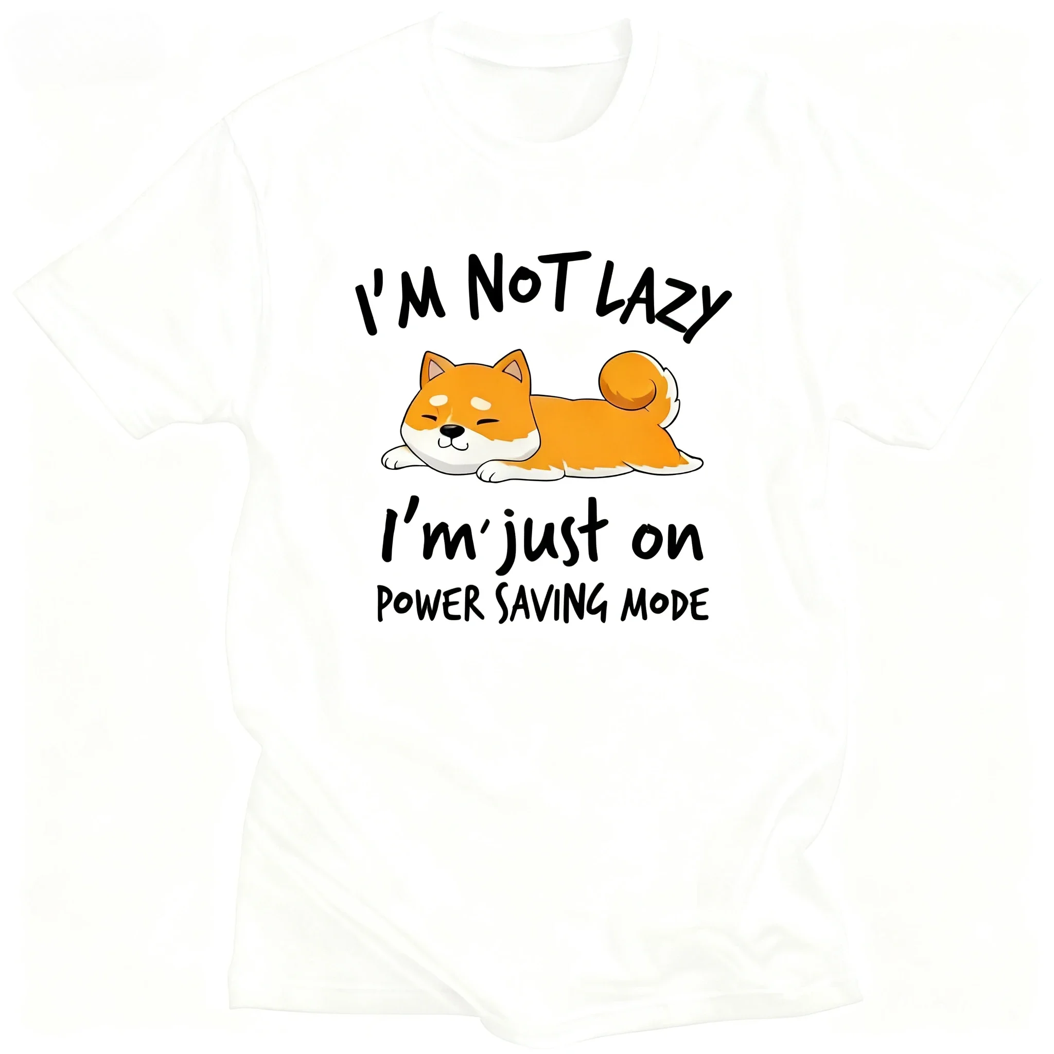 الفكاهة أنا لست كسول شيبا اينو قميص الرجال قصيرة الأكمام متعطل الكلب تي شيرت كسول بلايز المجهزة المحملة القمم الصيف س الرقبة الملابس