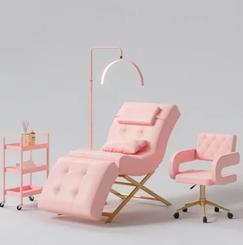 Electric Foldable and Adjustable Modern Style Salon Eyebrow Spa Massage Beauty Bed for Facials and Eyelash Services