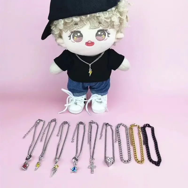 

Medium Size 32pcsfor 15CM Doll Accessories Mini Diy Hearts Shape Necklace Dress Up Plush Toy Cross Necklace Hanging Neck