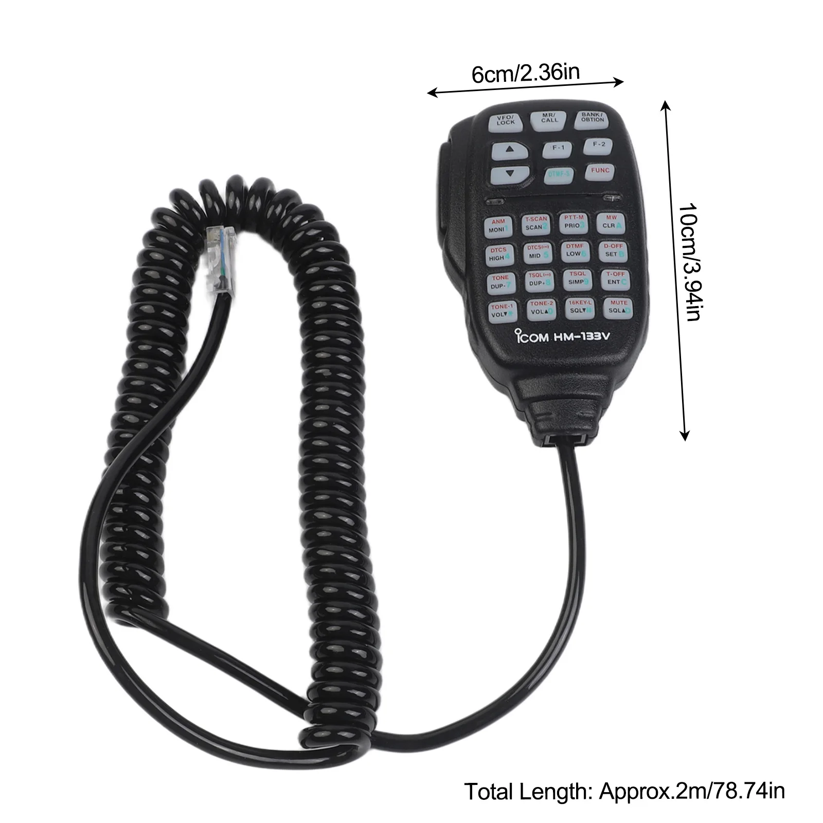 8-pin Speaker Mic HM-133V Microphone Lightweight Body Palm-fitting Design Portable Streamlined Design Sturdy Construction