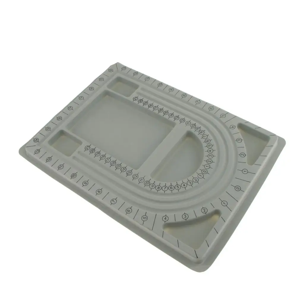 Jewelry Organizer Beads Board Tray Gray Craft Tool for Sorting Beads and Necklace Bracelet Making Projects