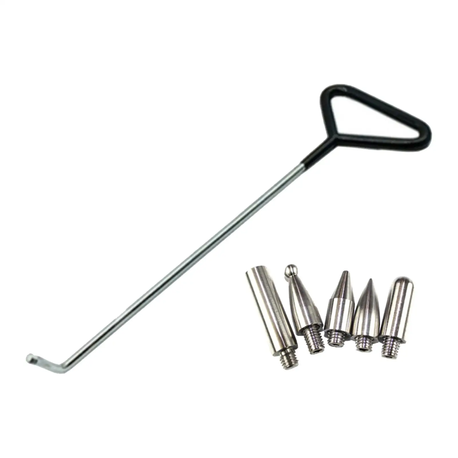 Hail Damage Dent Repair Rod Kit Stainless Steel Paintless Dent Removal Tool M8 Thread Car Body Puller Push Hook for Door Dings