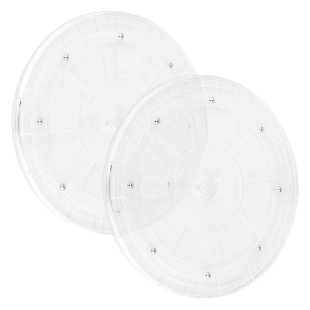 

2 Pcs Cake Rotary Turntable Kitchen Countertop for Home Bracket Refrigerator Organizers and Storage Transparent Household