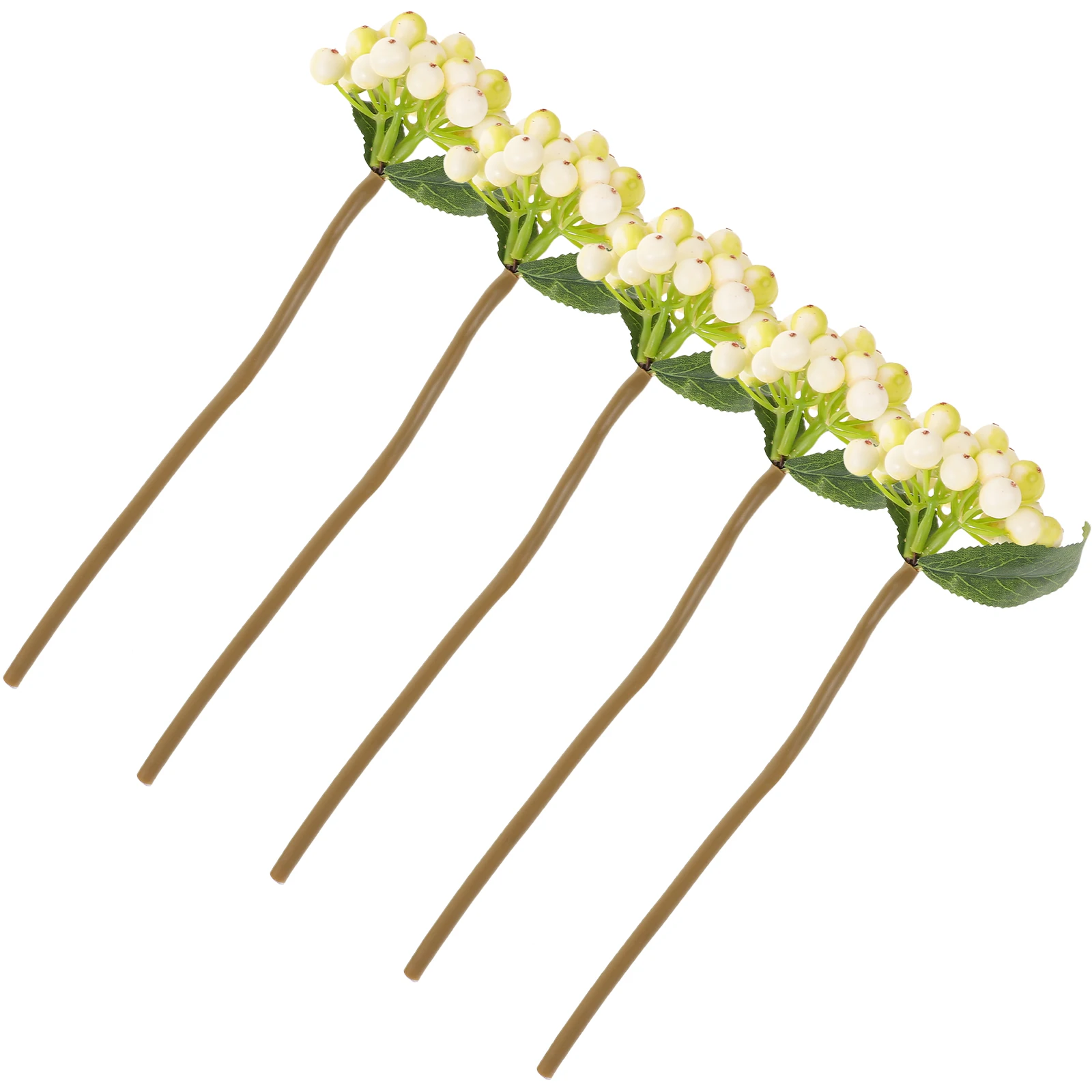 

5pcs Artificial Berry Stem Fake Berry Stems Simulation Picks Xmas Party Decor Wedding Home Office Faux Branches Christmas Wreath