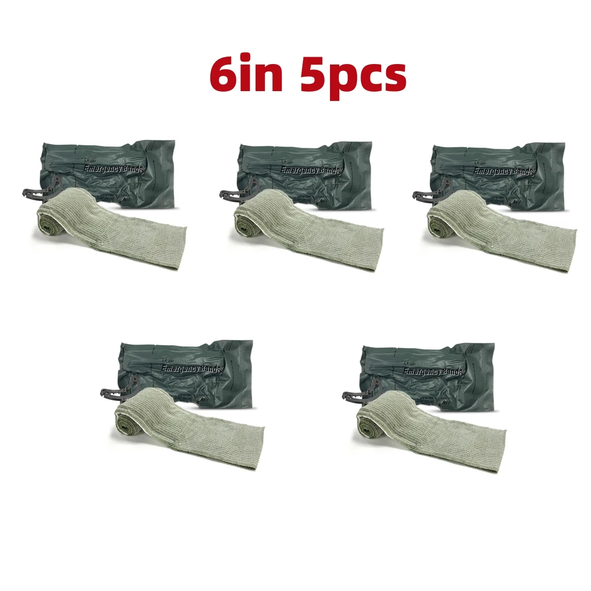 5/10/20pcs 4/6inch Israel Bandage Outdoor First Aid Trauma Hemostatic Israeli Bandage Tactical Emergency Training Camping Hiking