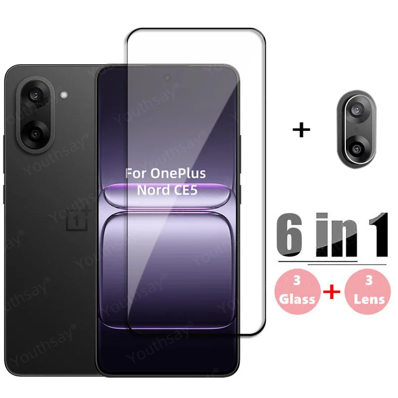 Full Cover Glass For OnePlus Nord CE5 Screen Protector OnePlus Nord CE5 Tempered Glass Protective Phone Film OnePlus Nord CE 5