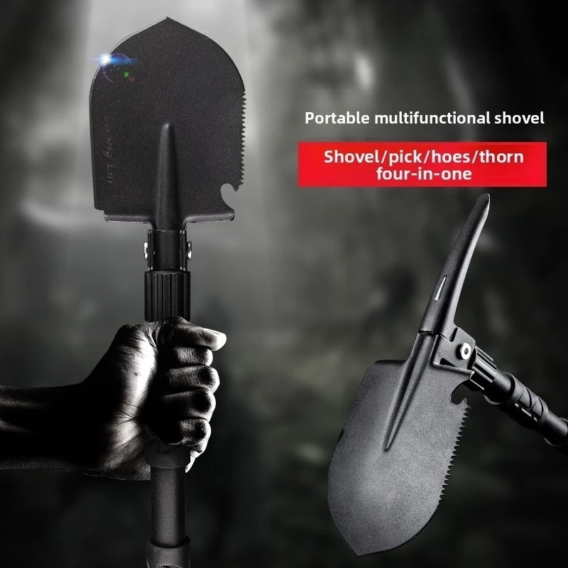 Mini Folding Camping Shovel High Carbon Steel Portable Entrenching Tool Outdoor Digging Spade for Hiking Fishing Car
