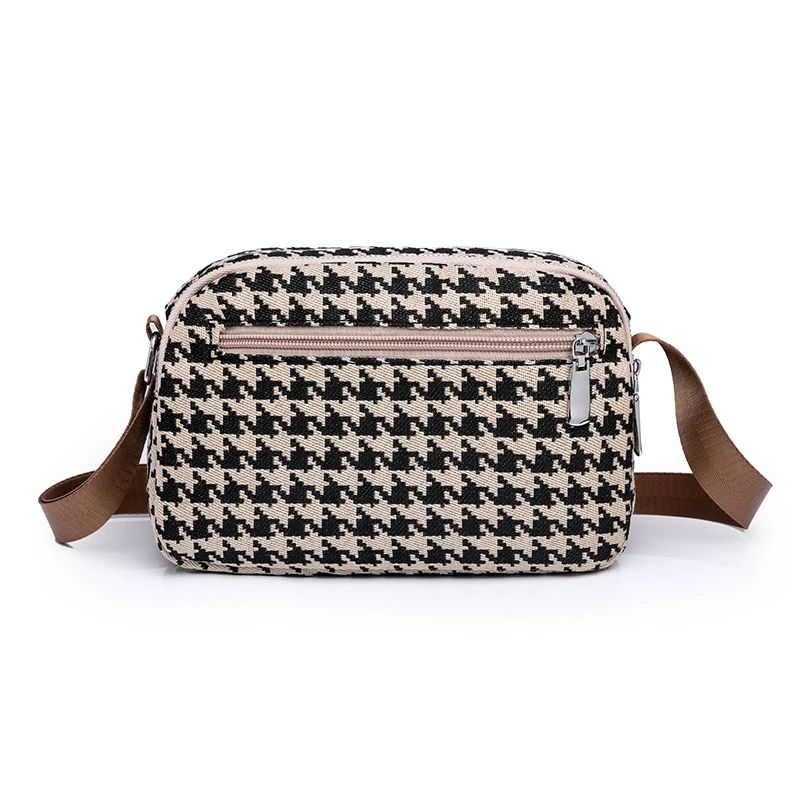 Women Bag Houndstooth Canvas Bag Women\'s Bag 2023 New Fashion Versatile Shoulder Bag Classic Crossbody Bag Female Messegner