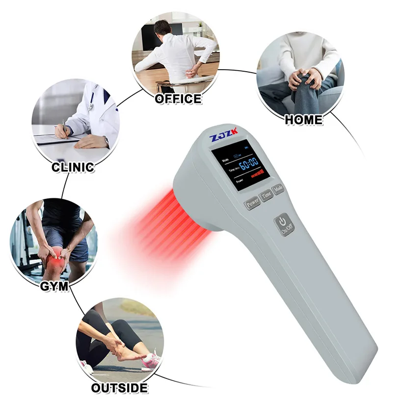 

880mW Physical Therapy Laser Treatment for Back Pain Inflammation Near Me Red Infrared Massager for Health Care 4x808nm 16x650nm